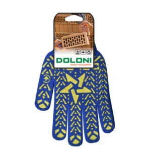 Рукавички DOLONI Зірка трикотажні з ПВХ 7 клас/10 розмір сині (587)