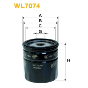 Фільтр оливи WIX FILTERS Alfa Romeo, Ford Escort, Fiesta, Focus, Focus C-Max, Focus II, Fusion/Fus (WL7074)
