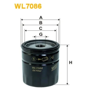 Фільтр оливи WIX FILTERS Aro, Citroen, Daihatsu, Fiat, FSD Nysa, FSO Polonez, Hyundai, Iveco, Lada (WL7086)