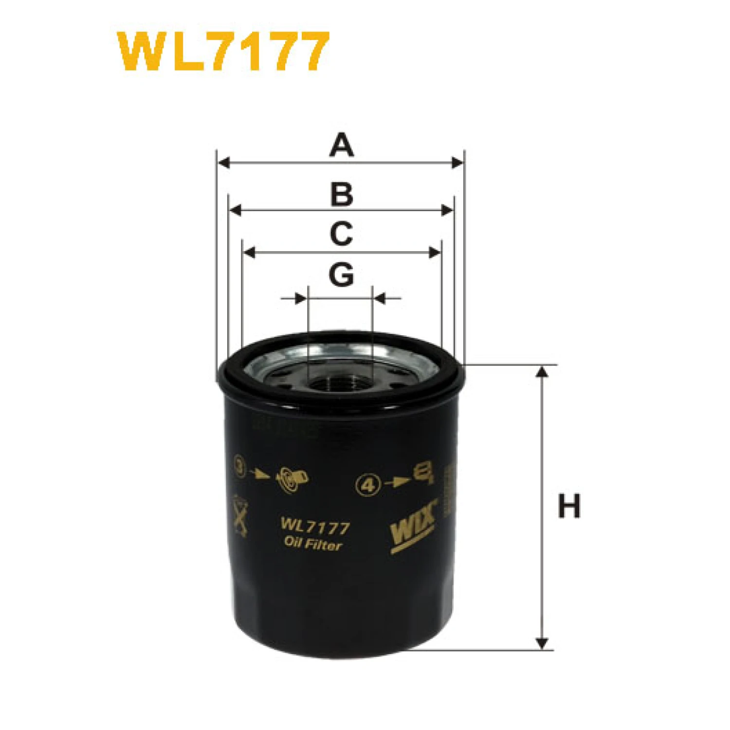 Фільтр оливи WIX FILTERS Komatsu, New Holland, Daihatsu, Fiat, Subaru, Suzuki, Toyota Avensis I, A (WL7177)