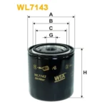 Фільтр оливи WIX FILTERS Daihatsu, Ford, Infiniti, Mercury, Nissan, Subaru, Toyota (WL7143)