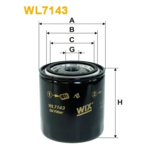 Фільтр оливи WIX FILTERS Daihatsu, Ford, Infiniti, Mercury, Nissan, Subaru, Toyota (WL7143)