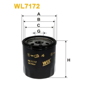 Фільтр оливи WIX FILTERS Chrysler, Lexus, Mini, Suzuki, Toyota 4-Runner, Auris, Camry FF, Celica, (WL7172)