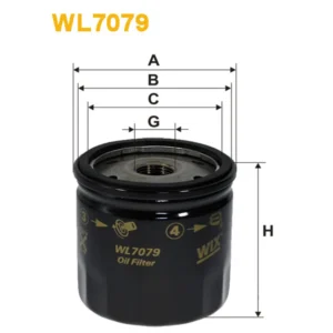 Фільтр оливи WIX FILTERS Chrysler Grand Voyager I/II/III, GTs/Gs, Le Baron, Neon, PT Cruiser, Sebr (WL7079)