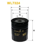 Фільтр оливи WIX FILTERS Alfa Romeo 145, 146, 147, 155, 156, 164, 166, Ferrari Tractors, Fiat Brav (WL7324)