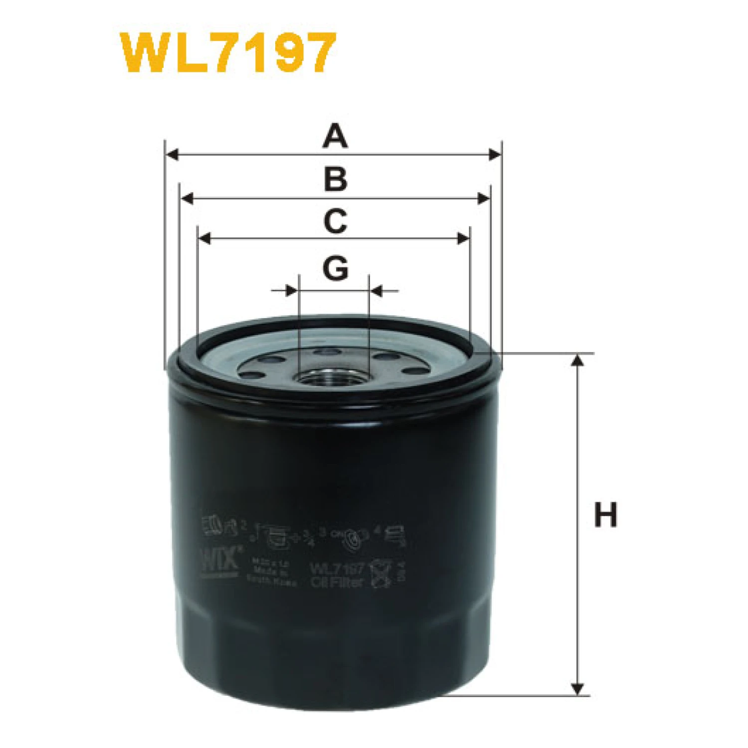 Фільтр оливи WIX FILTERS Komatsu FD, Isuzu Trooper, Vauxhall Brava (WL7197)
