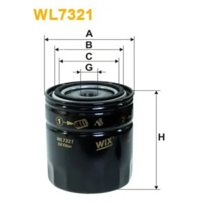 Фільтр оливи WIX FILTERS Audi 80, A4 (B5/B6/B7), A6 (C4/C5), A6 II (4F/C6), A8 (4D), A8 II (4E), (WL7321)