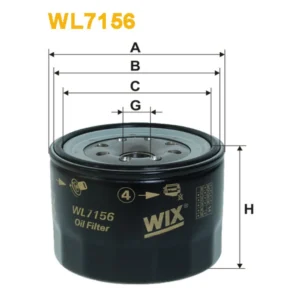 Фільтр оливи WIX FILTERS Isuzu NKR/NPR/NPS, Ford Econovan, Kia Besta, Retona, Sportage, Mazda 323 (WL7156)
