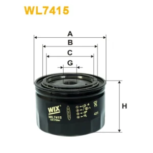 Фільтр оливи WIX FILTERS Opel Monza A, Omega A, Senator A, Senator B, Rover Allegro, Maxi, Vauxhal (WL7415)