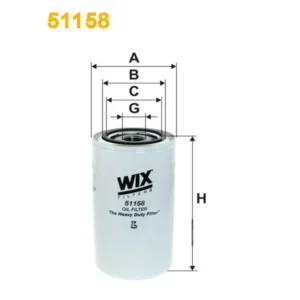 Фільтр оливи WIX FILTERS Daf F 2100, F 2200, F 2300, F 2500, ABG Jumbo, Atlas AB 02, Claas-Combine (51158)