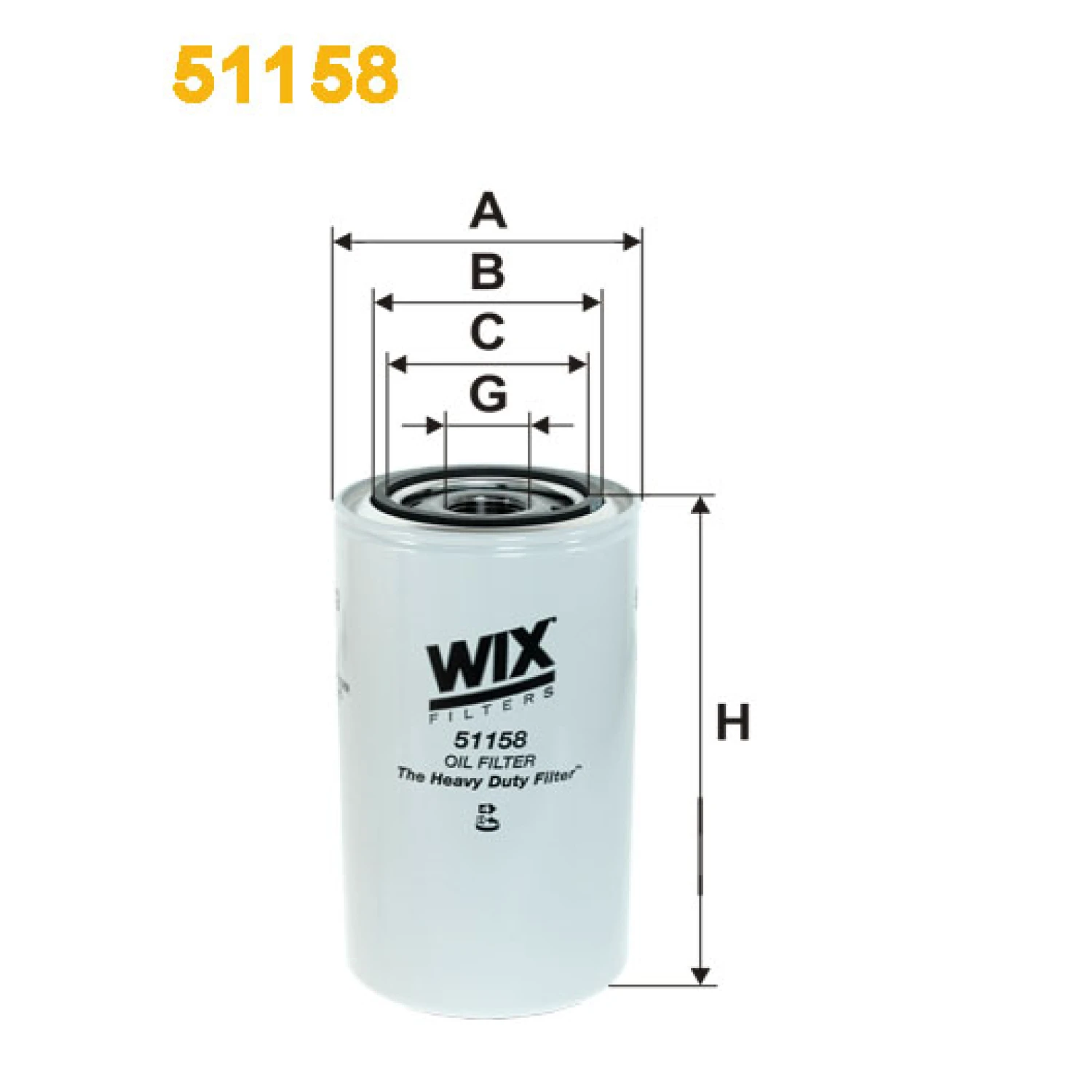 Фільтр оливи WIX FILTERS Daf F 2100, F 2200, F 2300, F 2500, ABG Jumbo, Atlas AB 02, Claas-Combine (51158)