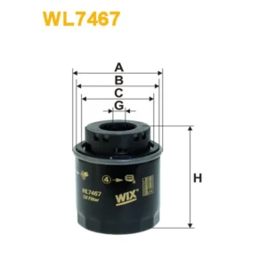 Фільтр оливи WIX FILTERS Audi A3 II, Seat Altea, Ibiza V, Leon II, Skoda Octavia II, Superb II, Vo (WL7467)