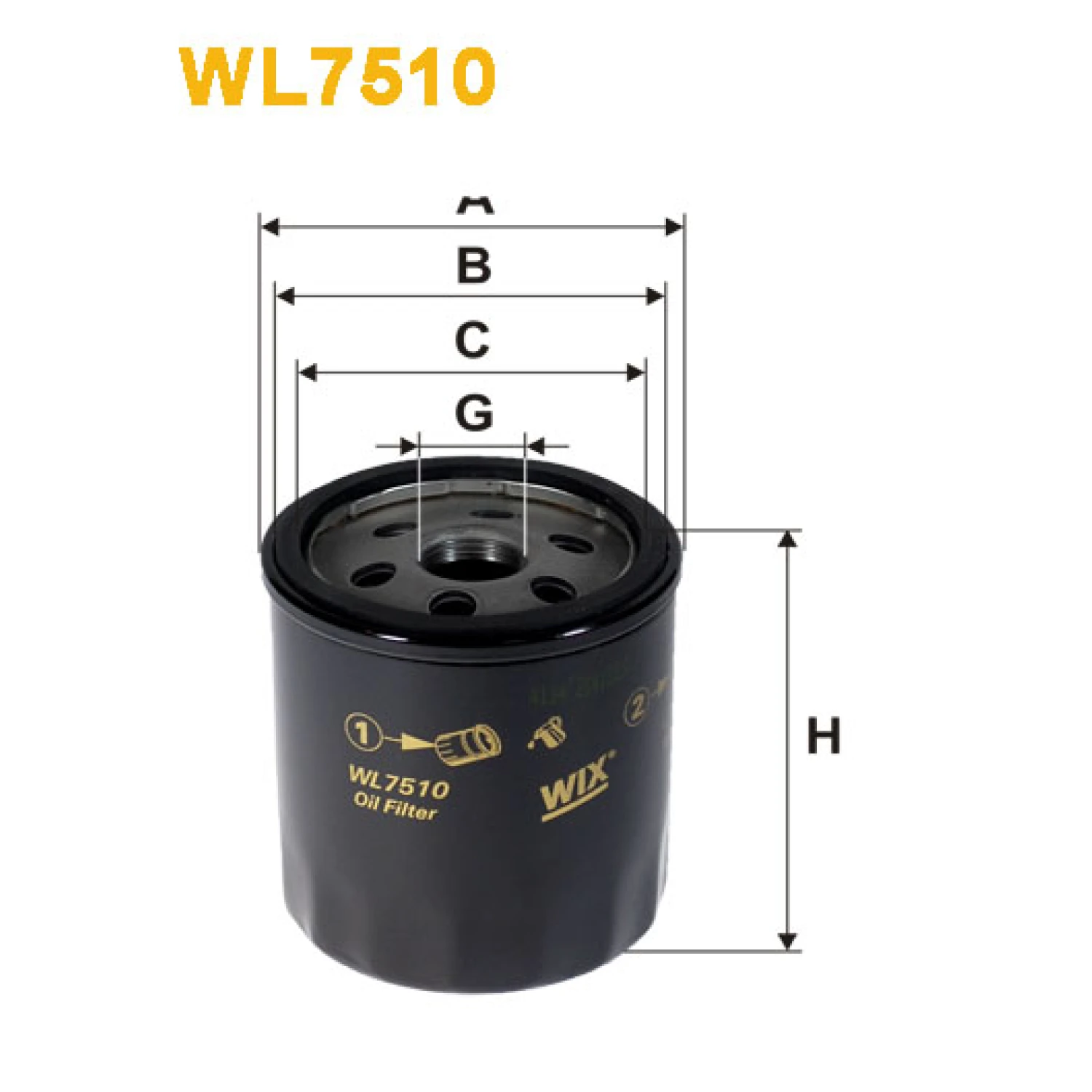 Фільтр оливи WIX FILTERS Ford B-Max, C-Max/Grand C-Max, Ecosport, Fiesta VI, Focus III, Galaxy II, (WL7510)