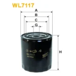 Фільтр оливи WIX FILTERS J.C.B., Manitou, New Holland, Daihatsu Delta, Landrover 88/109, 90, Defen (WL7117)