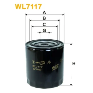 Фільтр оливи WIX FILTERS J.C.B., Manitou, New Holland, Daihatsu Delta, Landrover 88/109, 90, Defen (WL7117)