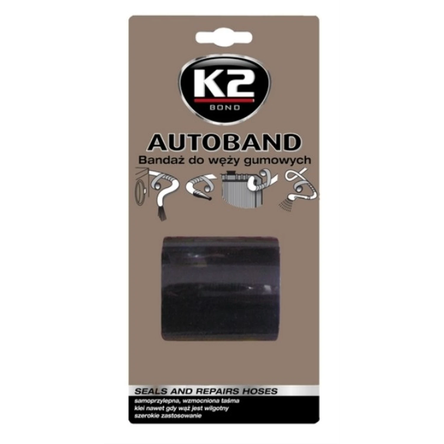 Стрічка для ремонту гумових шлангів чорна K2 Autoband (B3000)