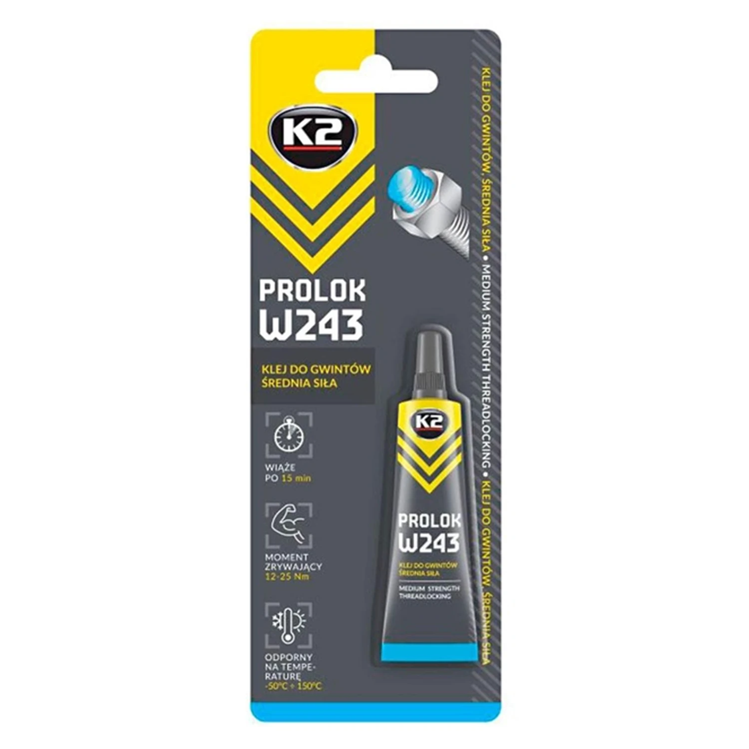 Клей-фіксатор для різьбових з'єднань K2 Prolok W243 синій 6мл (B150)