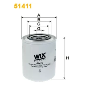 Фільтр оливи WIX FILTERS Iveco 40, 50, 60, 70, Zeta, Iveco Bus 600, Pegaso 1200, 5300, Agrifull 40 (51411)