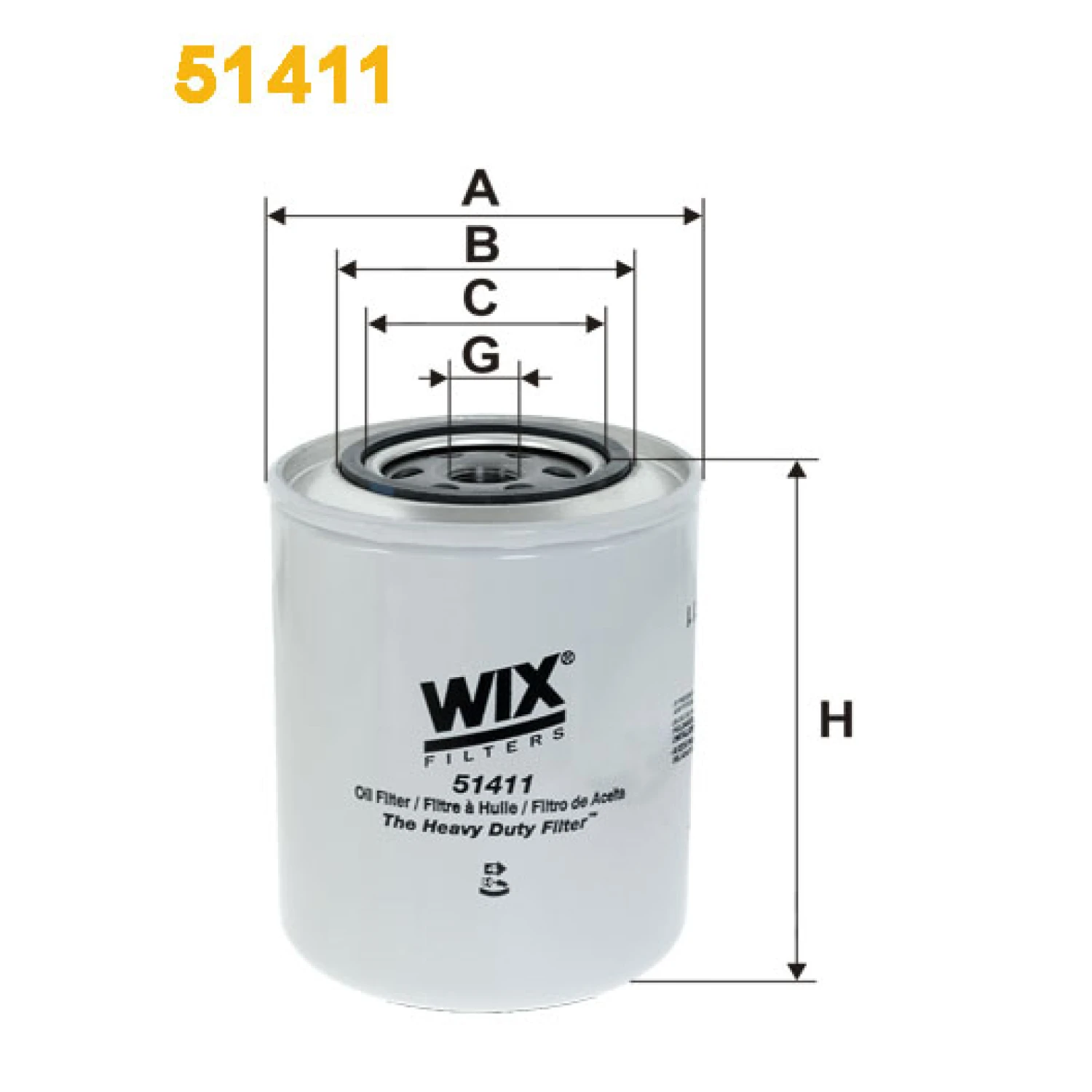 Фільтр оливи WIX FILTERS Iveco 40, 50, 60, 70, Zeta, Iveco Bus 600, Pegaso 1200, 5300, Agrifull 40 (51411)