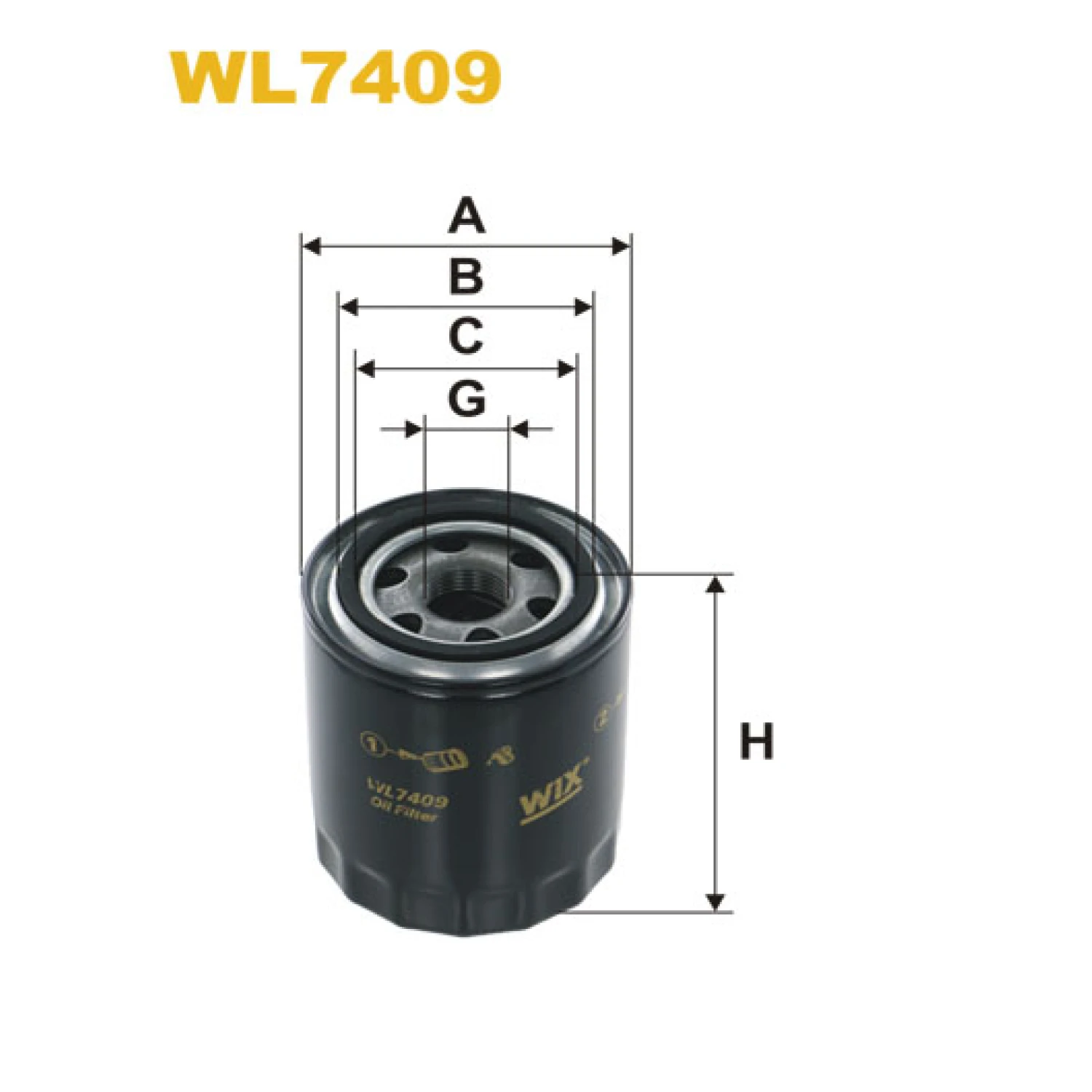 Фільтр оливи WIX FILTERS Hyundai H 1, Terracan, Kia CarНиваl II/Sedona II, CarНиваl III/Sedona III (WL7409)