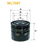 Фільтр оливи WIX FILTERS Iveco, Deutz Fahr, Lamborghini, Alfa Romeo, Aro, Fiat, FSO, Polonez, Inno (WL7067-12)
