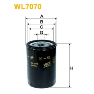 Фільтр оливи WIX FILTERS ABG, Agria, Atlas, Atlas Copco, Benford, Bobcat, Bomag, Deutz, F.U.T. S (WL7070-12)