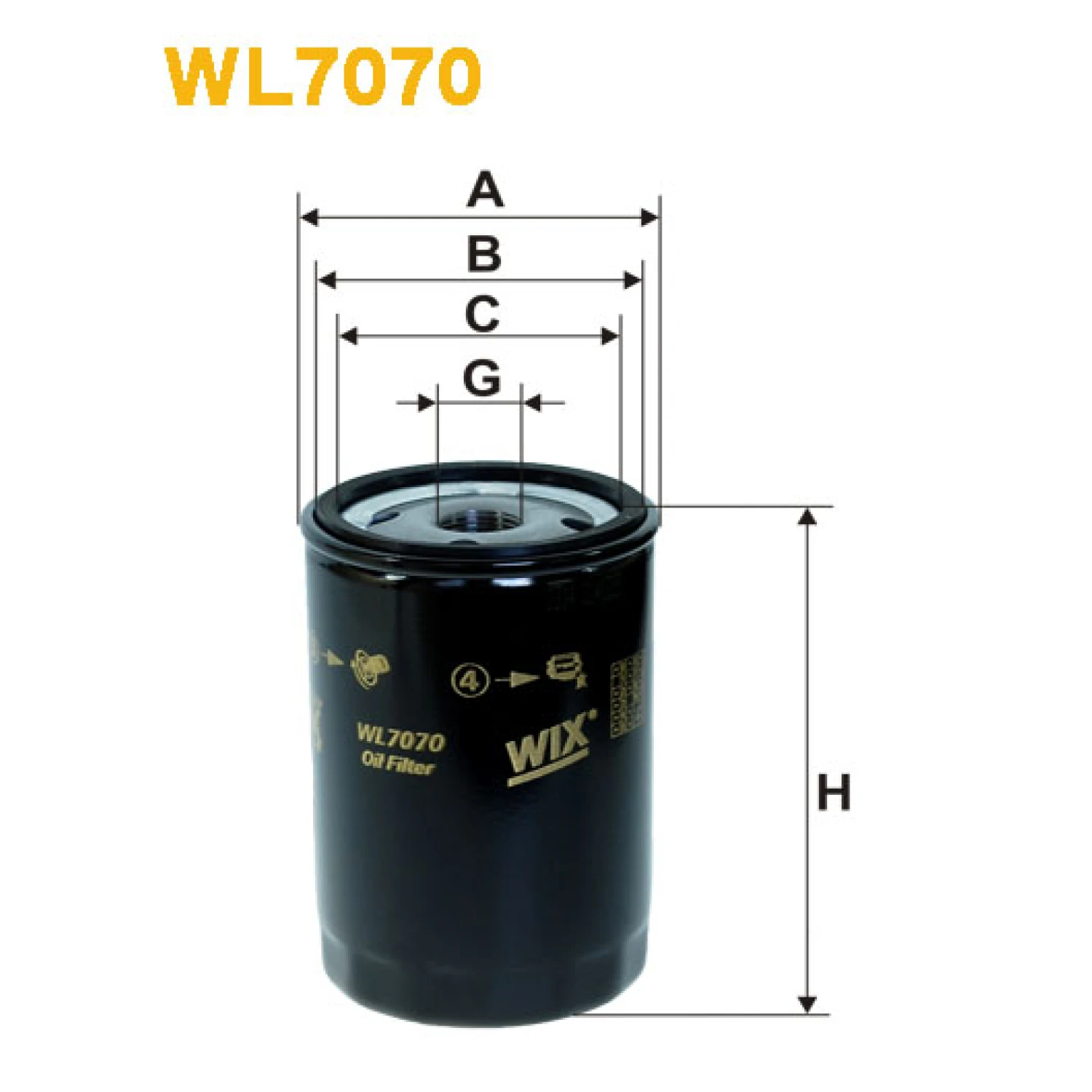 Фільтр оливи WIX FILTERS ABG, Agria, Atlas, Atlas Copco, Benford, Bobcat, Bomag, Deutz, F.U.T. S (WL7070-12)