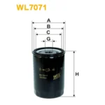 Фільтр оливи WIX FILTERS Audi, Desta, Jaguar, Linde, Seat, Volkswagen (WL7071-12)