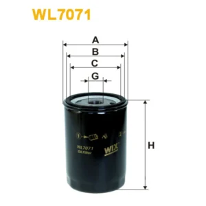 Фільтр оливи WIX FILTERS Audi, Desta, Jaguar, Linde, Seat, Volkswagen (WL7071-12)