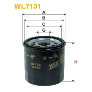 Фільтр оливи WIX FILTERS John Deere, Citroen, Daihatsu, Toyota Auris, Avensis, Aygo, Camry FF, Car (WL7131)