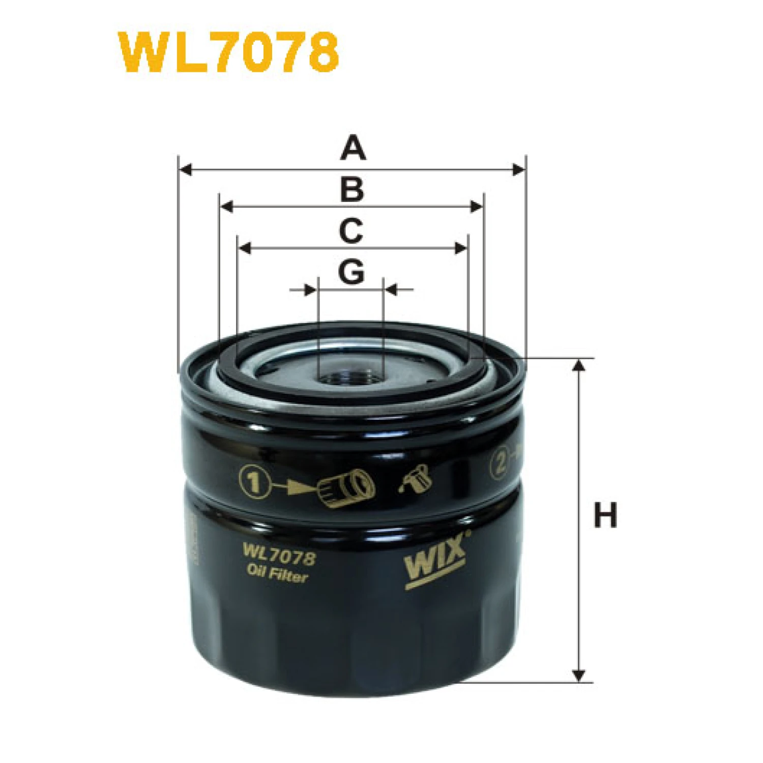 Фільтр оливи WIX FILTERS Allis-Chalmers, Case, Dodge, Faun, Ford, J.C.B., Linde, New Holland, Oren (WL7078)