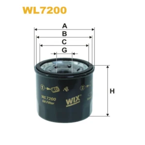 Фільтр оливи WIX FILTERS Ford, Honda, Hyundai, Infiniti, John Deere, Kia, Kubota, Mazda, Nissan, R (WL7200)