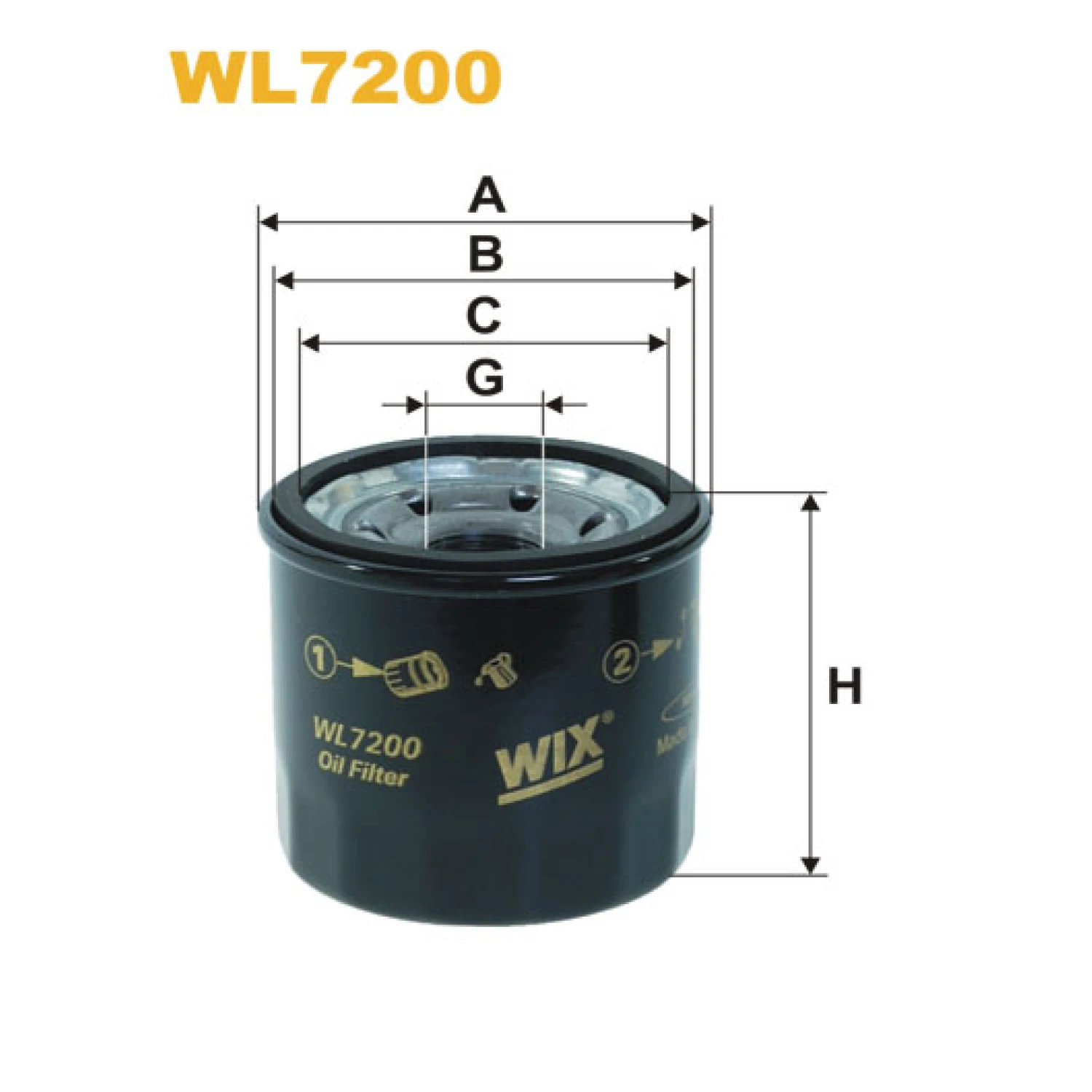 Фільтр оливи WIX FILTERS Ford, Honda, Hyundai, Infiniti, John Deere, Kia, Kubota, Mazda, Nissan, R (WL7200)