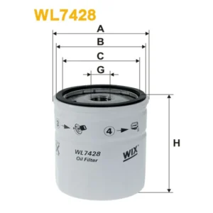 Фільтр оливи WIX FILTERS Opel Astra G/H, Combo B, Corsa C, Meriva A, Signum, Tigra II, Vectra B/C, (WL7428)