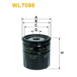Фільтр оливи WIX FILTERS Bedford, Leyland, Steyr, Claas, Manitou, Ford, Innocenti, Lotus, Opel Asc (WL7098)