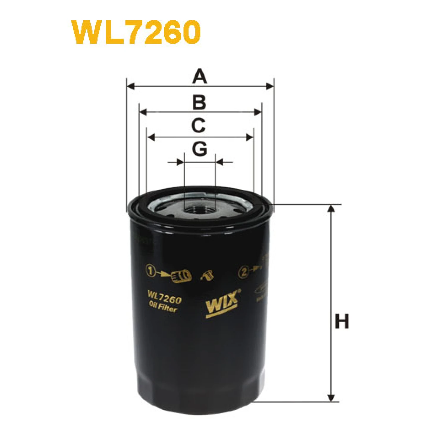 Фільтр оливи WIX FILTERS Audi A6 (4A/C4), Ford Galaxy I, Seat Alhambra, Toledo, Volkswagen Golf II (WL7260)