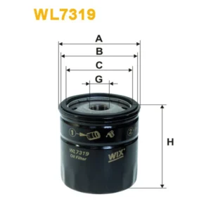 Фільтр оливи WIX FILTERS Alfa Romeo 33, Fiat Cinquecento, Coupe, Croma, Panda, Regata, Ritmo, Seic (WL7319)