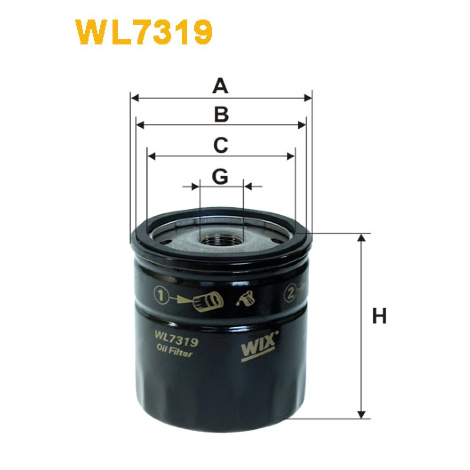 Фільтр оливи WIX FILTERS Alfa Romeo 33, Fiat Cinquecento, Coupe, Croma, Panda, Regata, Ritmo, Seic (WL7319)