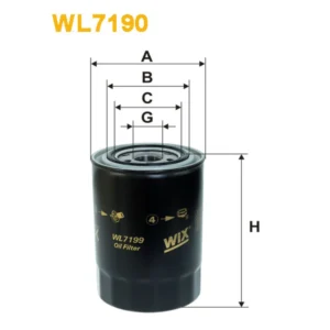 Фільтр оливи WIX FILTERS Mitsubishi Pajero II, Pajero III (WL7199)