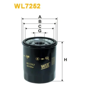 Фільтр оливи WIX FILTERS Alfa Romeo, Citroen, Fiat 500 II, Albea, Brava, Bravo, Bravo II, Doblo I/ (WL7252)