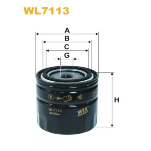Фільтр оливи WIX FILTERS Bobcat, Komatsu, Kubota, Daihatsu, Moskvitch, Toyota Camry, Carina, Celic (WL7113)