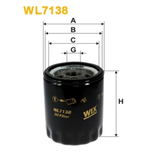 Фільтр оливи WIX FILTERS Alfa Romeo 145, 146, 164, 33, Fiat 127, Fiorino, Panda, Innocenti Koral, (WL7138)