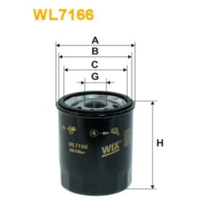 Фільтр оливи WIX FILTERS Infiniti G20, Nissan 100 NX, Micra II (K11), Micra III (K12), Note, Prime (WL7166)