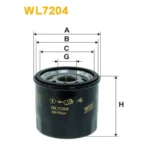Фільтр оливи WIX FILTERS Dacia Logan, Sandero, Nissan Kubistar, Renault Clio, Clio II, Clio III, K (WL7204)