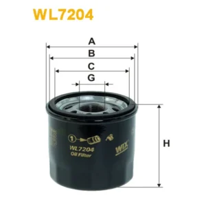 Фільтр оливи WIX FILTERS Dacia Logan, Sandero, Nissan Kubistar, Renault Clio, Clio II, Clio III, K (WL7204)