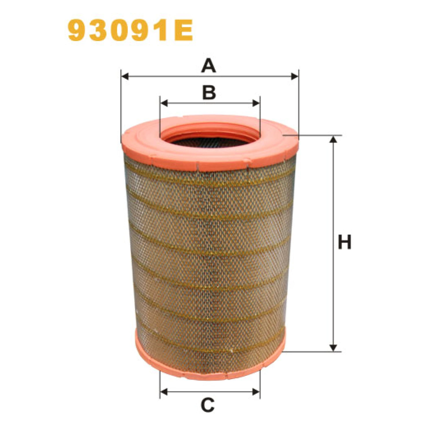 Фільтр повітряний WIX FILTERS Scania 114, 124, 164, 94, P, R, T (93091E)