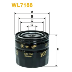 Фільтр оливи WIX FILTERS Chrysler 300C/M, Grand Voyager I/II/III, Le Baron, Sebring, Stratus, Vipe (WL7188)