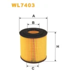 Фільтр оливи WIX FILTERS BMW Serie 1 (E81/E82/E87/E88), Serie 3 (E46), Serie 3 (E90/E91/E92/E93), (WL7403)