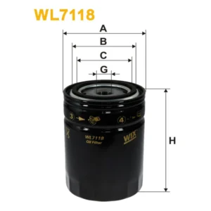 Фільтр оливи WIX FILTERS Bumar-Koszalin, Linde H10, WSW „Andoria” 4 CT90, 4 CT90-1 Turbo, Alfa Rom (WL7118)