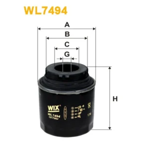 Фільтр оливи WIX FILTERS Audi, Seat, Skoda, Volkswagen 1.2TSI, 1.4TSI (WL7494)
